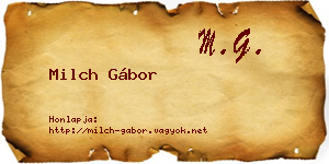 Milch Gábor névjegykártya